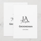 Invitation Monogramme personnalisé témoin nom date (Devant / Derrière)