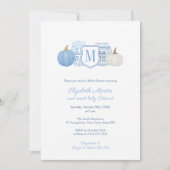 Invitation Monogramme Petit Citrouille Sur Le Chemin Baby sho (Devant)