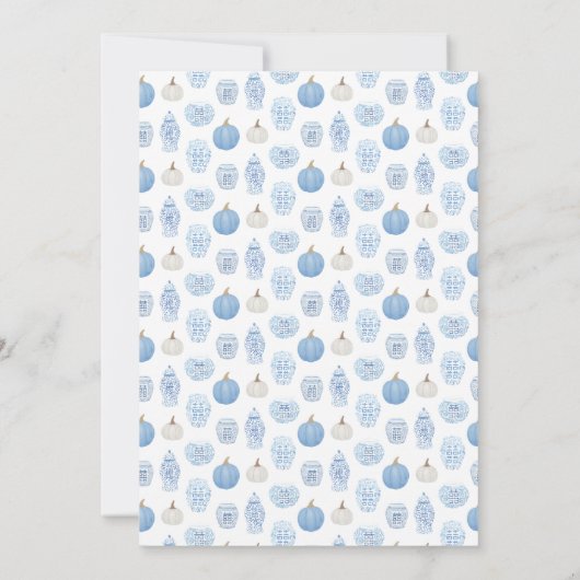 Invitation Monogramme Petit Citrouille Sur Le Chemin Baby sho (Dos)