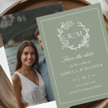 Monogramme photo de blason floral élégant