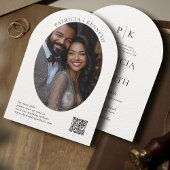 Invitation Monogramme photo Mariage d'arc noir et blanc moder