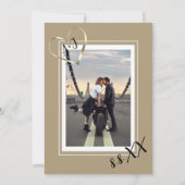 Invitation Monogramme photo personnalisée QR Code Gold Grey (Dos)