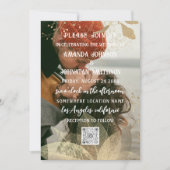 Invitation Monogramme Photo personnalisée QR Code Golden Line (Devant)