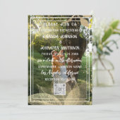 Invitation Monogramme Photo personnalisée QR Code Woodland Go (Debout devant)