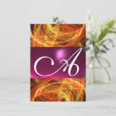 Invitation MONOGRAMME PHOTON noir rose rsvp (Debout devant)