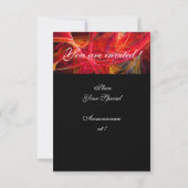 Invitation MONOGRAMME PHOTON rouge noir rose rsvp (Dos)