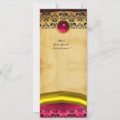 Invitation MONOGRAMME PIERRE GEMME DAMASK, parchemin marron (Dos)