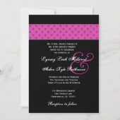 Invitation Monogramme Pois rose (Devant)