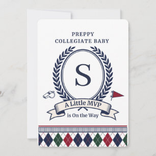 Invitation Monogramme Préparatoire Universitaire Baby Showe