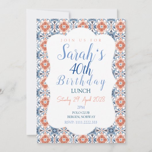 Invitation Monogramme Printanier Chic et Coloré (Devant)