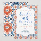 Invitation Monogramme Printanier Chic et Coloré (Devant / Derrière)