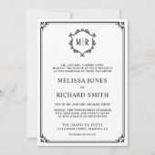 Invitation Monogramme QR Code Photo Collage noir blanc Mariag (Devant)