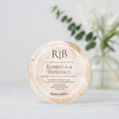 Invitation Monogramme QR Code Site Web Bark Rustique Mariage (Debout devant)