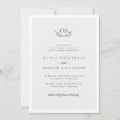 Invitation Monogramme QR Code tout en un Mariage (Devant)