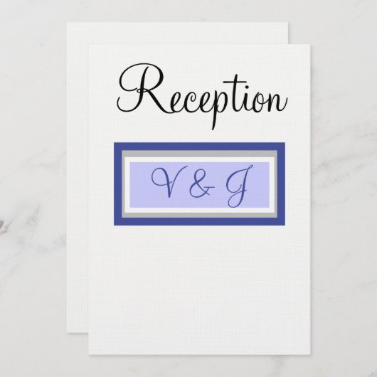 Invitation Monogramme Réception Mariage Périphérique Blanc (Devant / Derrière)