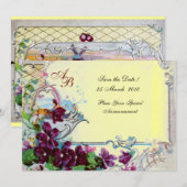 INVITATION MONOGRAMME ROMANTIQUE 4 (Devant / Derrière)