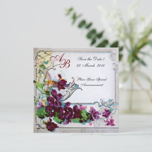 INVITATION MONOGRAMME ROMANTIQUE 4 (Debout devant)