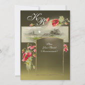 Invitation MONOGRAMME ROMANTİQUE / COQUELİCOTS, agate rouge, (Dos)