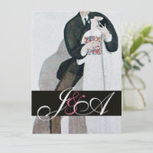 INVITATION MONOGRAMME ROMANTIQUE DE MARIAGE ET DE GROUPE (Debout devant)