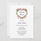Invitation Monogramme Romantique Roses Floral Fête des mariée (Devant)