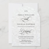 Invitation Monogramme romantique tout en un Mariage (Devant)