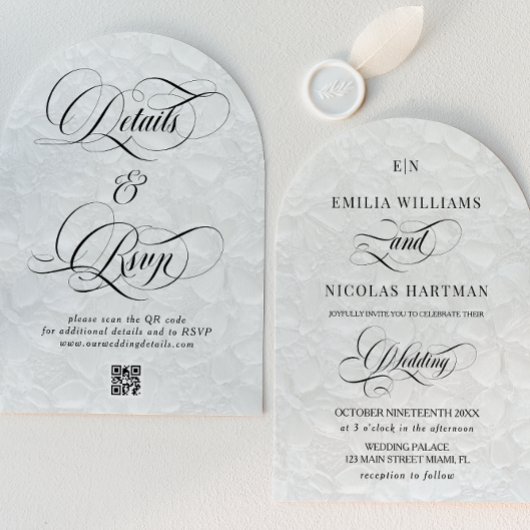 Invitation Monogramme romantique tout en un Mariage