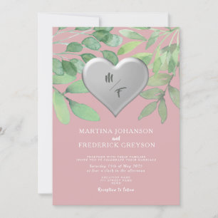 Invitation Monogramme rose