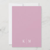 Invitation Monogramme Rose Dusty classique Mariage élégant (Dos)