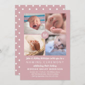 Invitation Monogramme rose Dusty Photo Collage Cérémonie de d (Devant / Derrière)