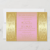 Invitation Monogramme rose et or Floral (Dos)
