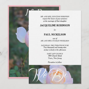 Invitation Monogramme Rose Pâle Mariage On Fait