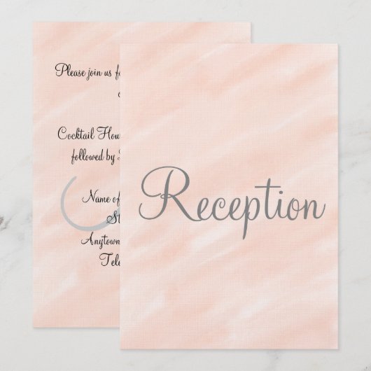 Invitation Monogramme Rose Réception de Mariage (Devant / Derrière)