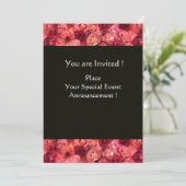 Invitation MONOGRAMME rose, rose, noir rouge (Debout devant)