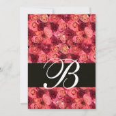 Invitation MONOGRAMME rose, rose, noir rouge (Dos)