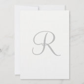 Invitation Monogramme Rose Vert Mousse de Mer Blanc Rayures (Dos)