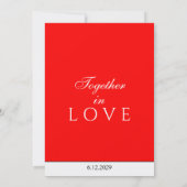Invitation Monogramme Rouge et Blanc Minimaliste (Dos)