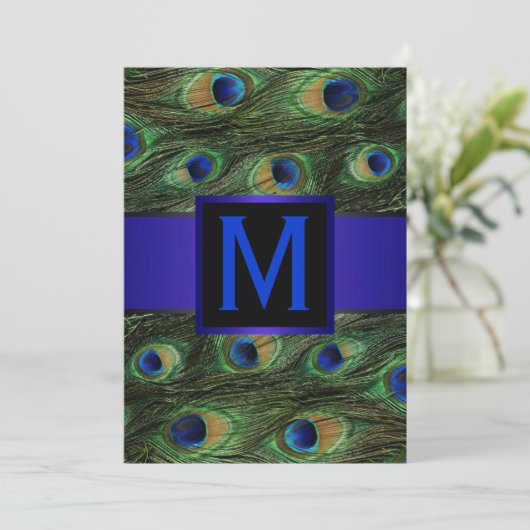 Invitation Monogramme royal bleu (Debout devant)