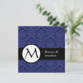 Invitation Monogramme Royal Blue Damas (Debout devant)