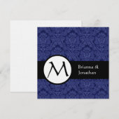 Invitation Monogramme Royal Blue Damas (Devant / Derrière)