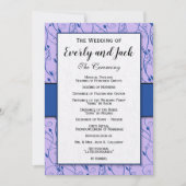 Invitation Monogramme Royal Blue Lilac Swirl Wedding Programm (Devant)