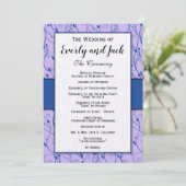Invitation Monogramme Royal Blue Lilac Swirl Wedding Programm (Debout devant)