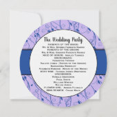 Invitation Monogramme Royal Blue Lilac Swirl Wedding Programm (Dos)
