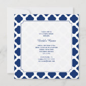 Invitation Monogramme Royal Blue Quatrefoil Fête des mariées (Devant)