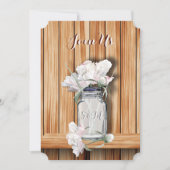 Invitation Monogramme Rustic Mason Jar et Peonies roses (Devant)