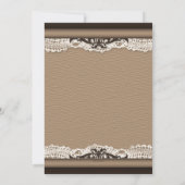 Invitation Monogramme rustique Burlap & Fête des mariées dent (Dos)