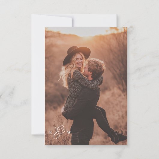 Invitation Monogramme Rustique De Photo Boho Elle A Dit Oui F (Dos)