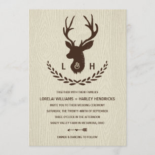Invitation Monogramme rustique Mariage du pays chic