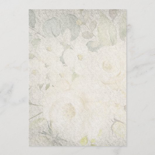 Invitation Monogramme rustique Mariage floral (Dos)