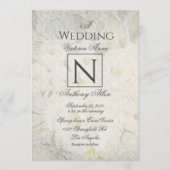 Invitation Monogramme rustique Mariage floral (Devant)