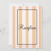 Invitation Monogramme Sandy Beach Bandes blanches Rose Récept (Devant)